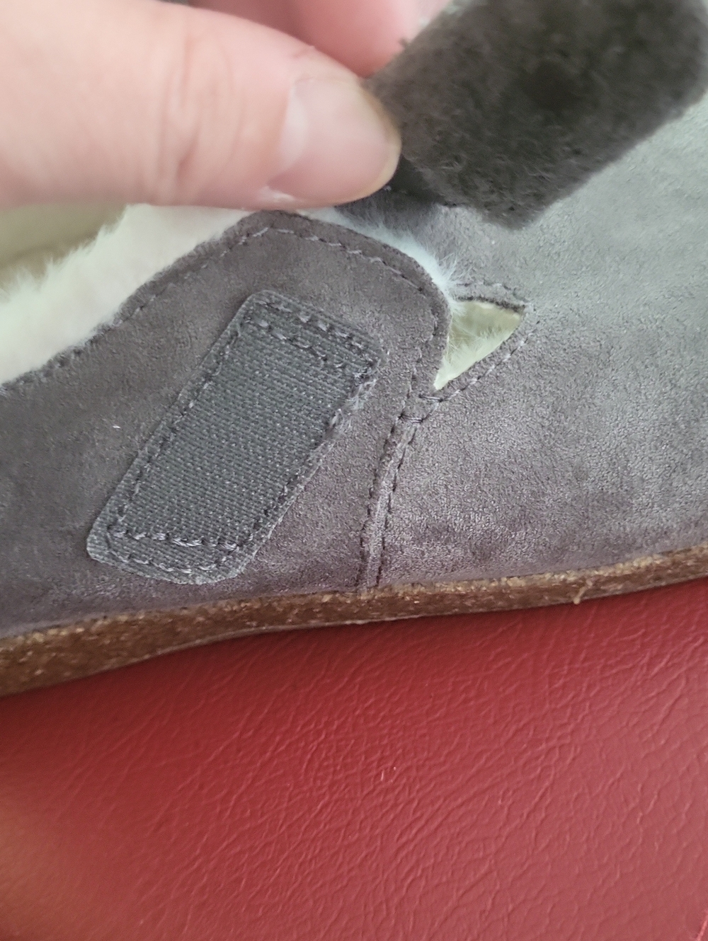 Earth Origins Gray Suede Faux-Fur Lined Slip-On - Picture 3 of 6